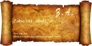 Zabolai Abád névjegykártya